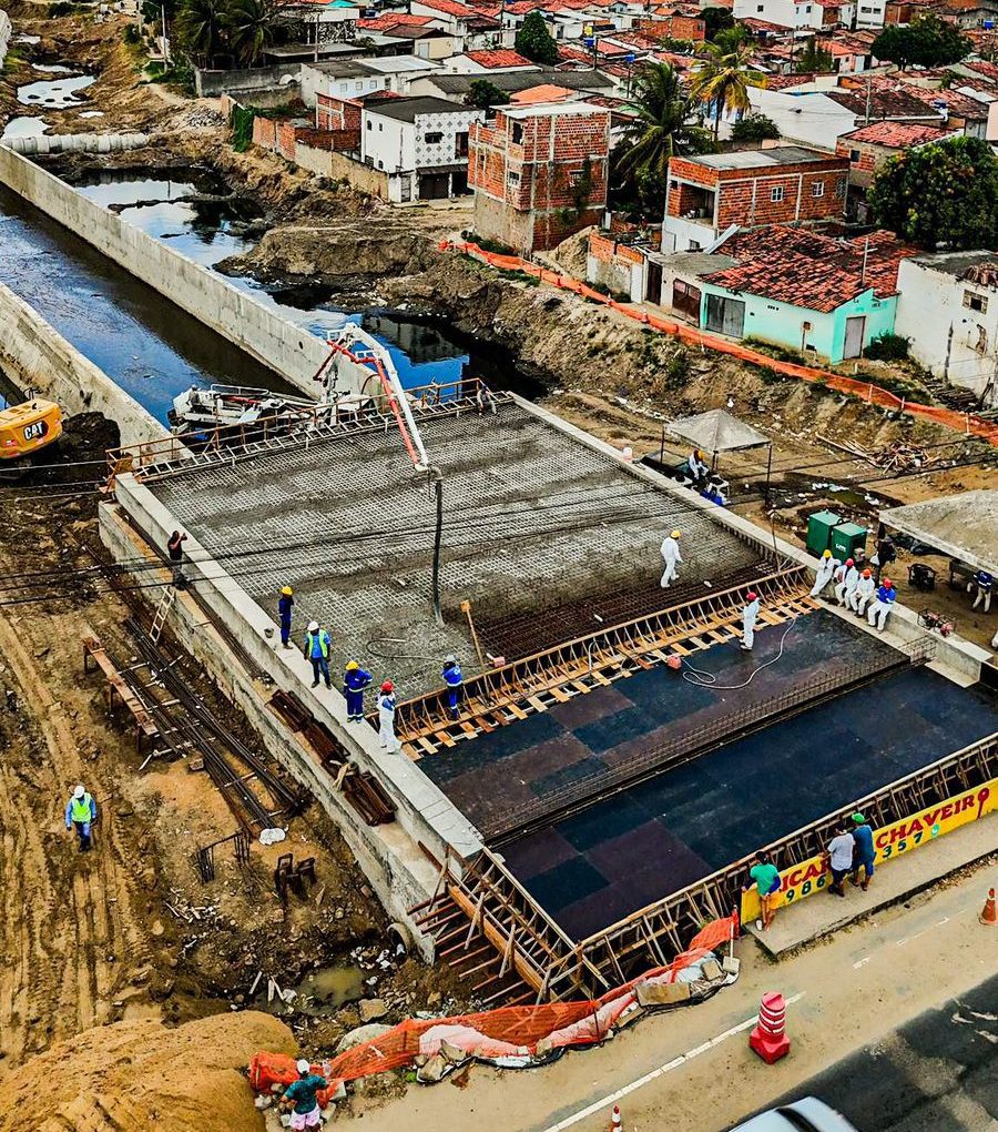 Prefeitura de Campina Grande avança na construção da nova ponte que ligará o canal de Bodocongó à duplicação da Avenida Francisco Lopes de Almeida