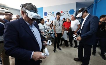 João Azevêdo e ministro Camilo Santana inauguram Salas Amanhã Digital e Maker em Bayeux e destacam importância para o ensino da rede estadual