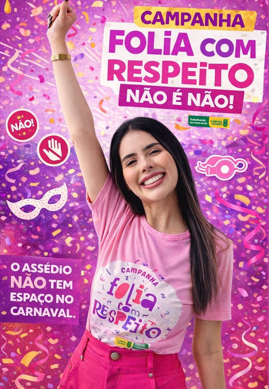 Carnaval 2026: Prefeitura de Campina Grande lança campanha ‘Folia com Respeito’